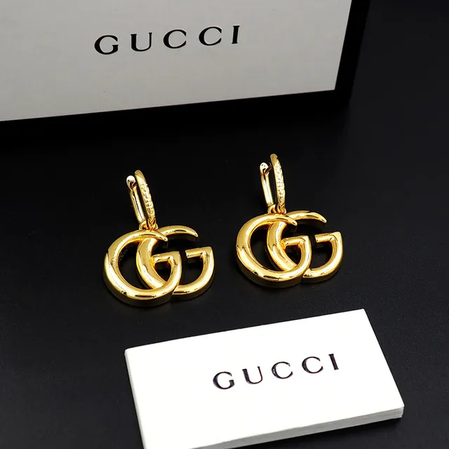 Gucci Double G Interlocking Logo Gold-Tone Drop Earrings 5