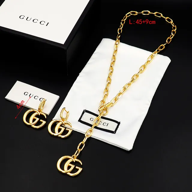 Gucci Double G Interlocking Logo Gold-Tone Drop Earrings 7