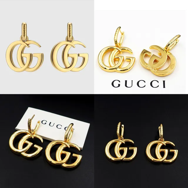 Gucci Double G Interlocking Logo Gold-Tone Drop Earrings 8