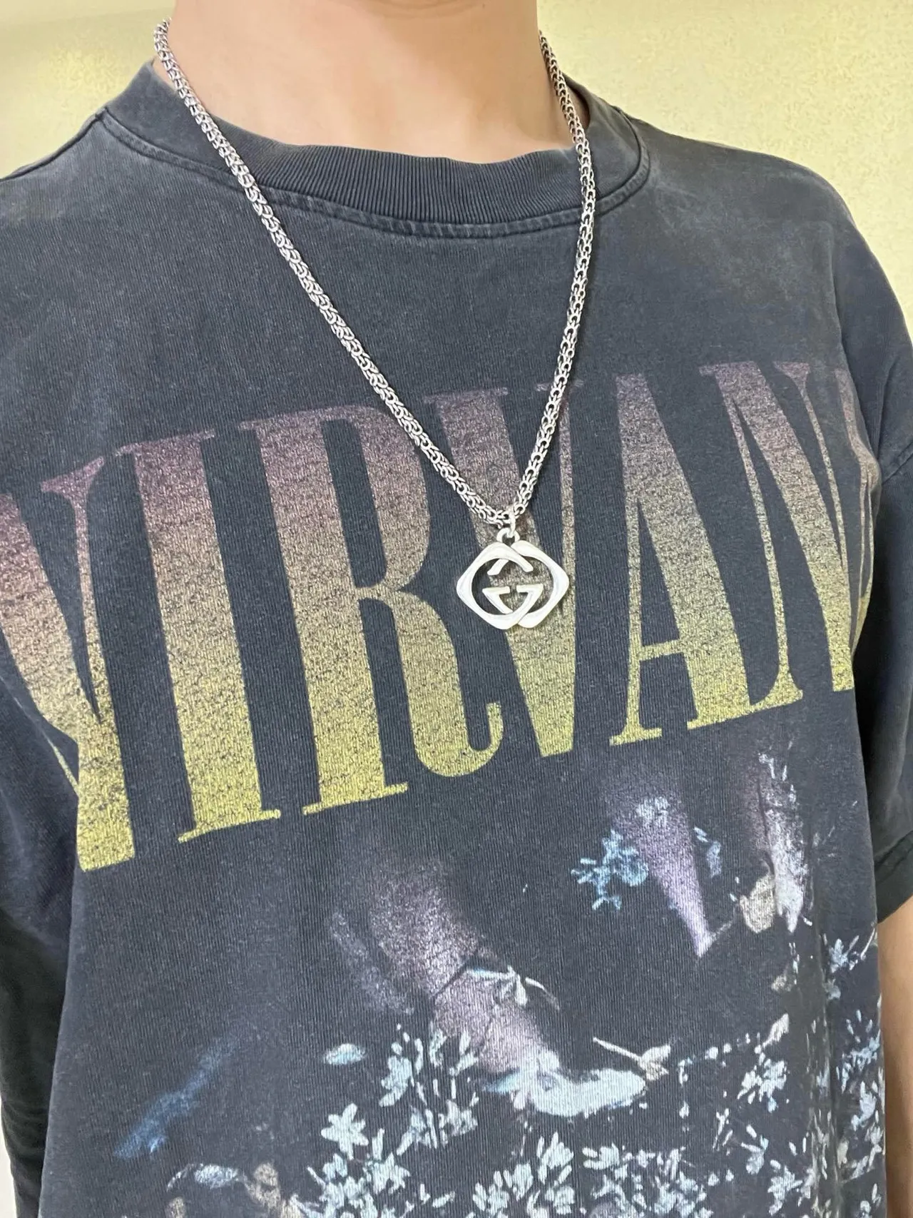 Gucci Double G Interlocking Pendant Silver Chain Necklace 8