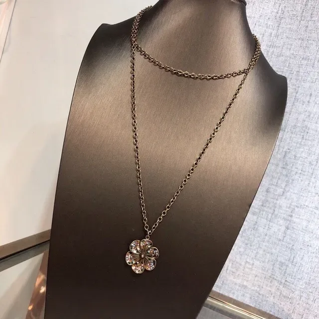 Gucci Flora Collier Pendentif Floral Multicolore Cristal Or 6