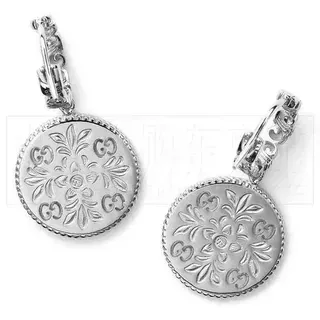 Gucci Floral GG Engraved Disc Earrings