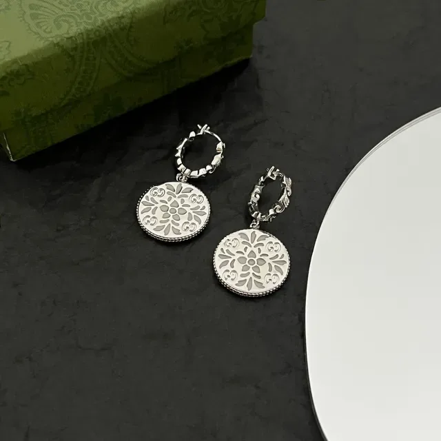 Gucci Floral GG Engraved Disc Earrings 4