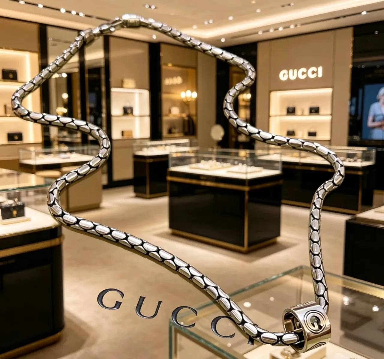 Gucci G-Link Oval Chain Silver Necklace 7