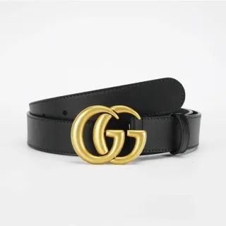 Gucci GG Marmont Black Leather Belt