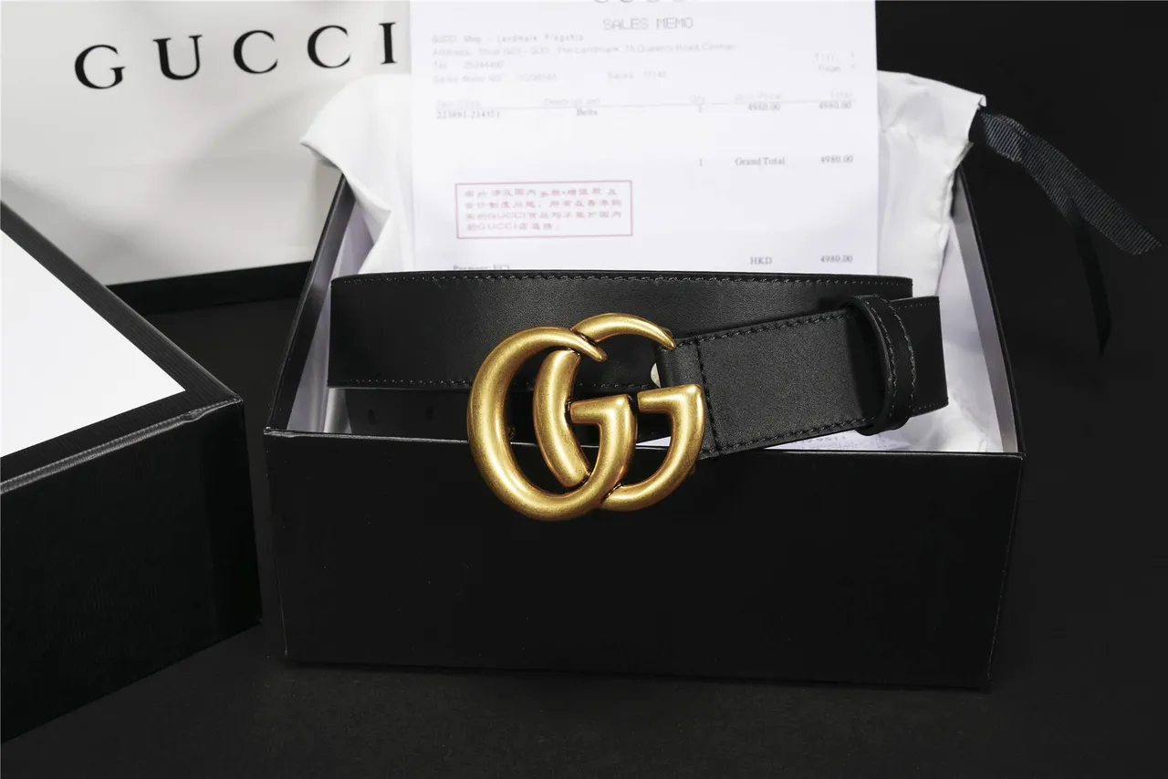 Gucci GG Marmont Black Leather Belt 2