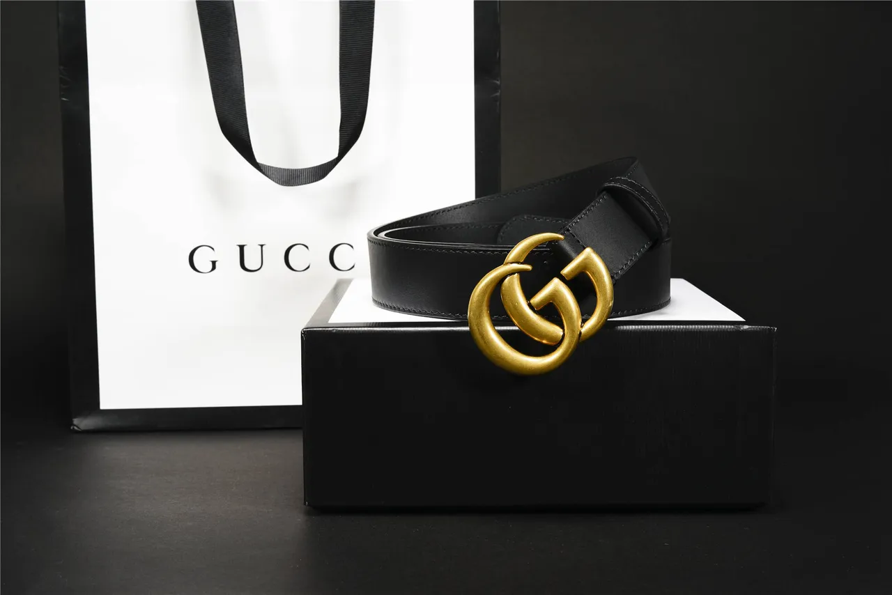 Gucci GG Marmont Black Leather Belt 4