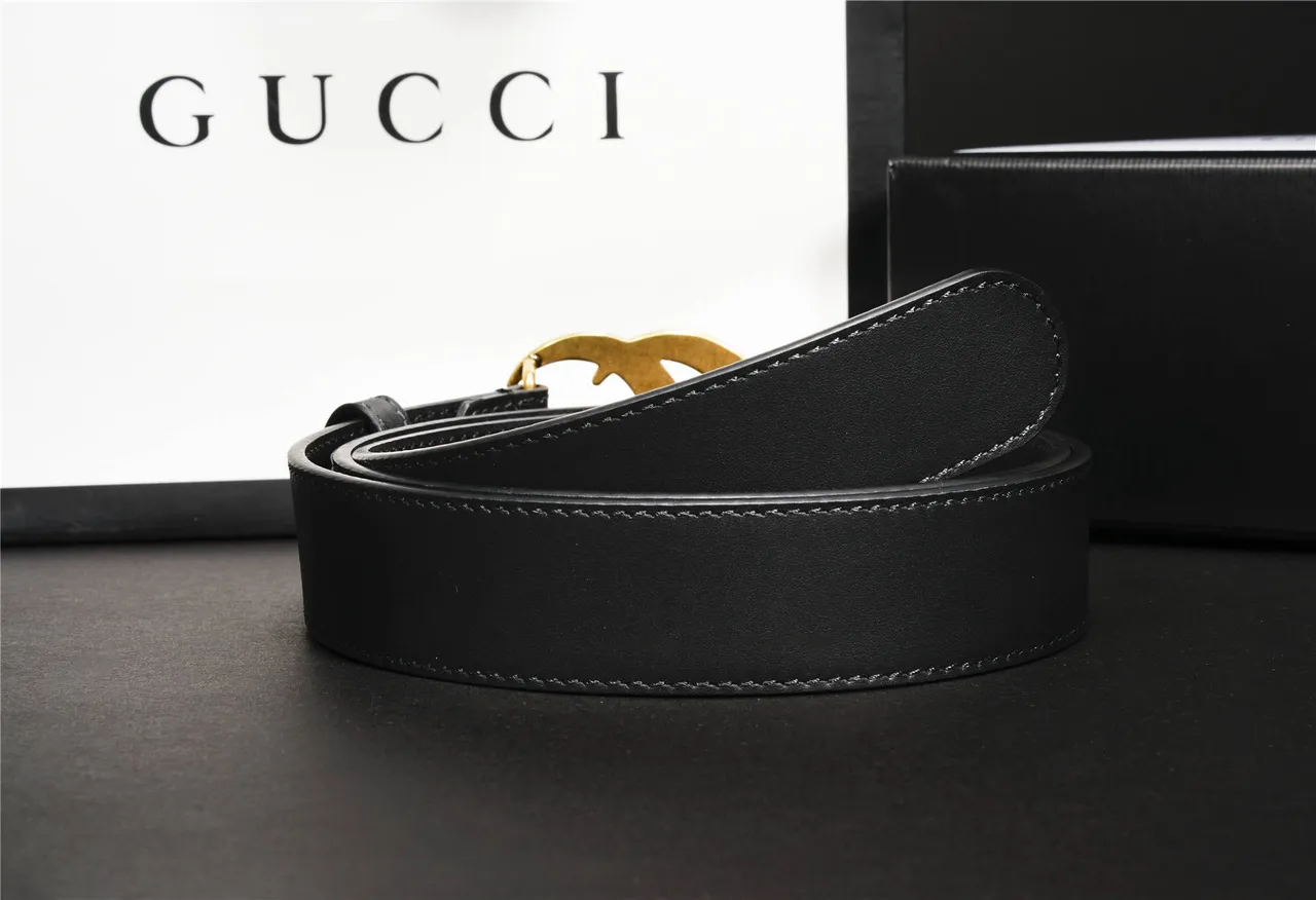 Gucci GG Marmont Black Leather Belt 5