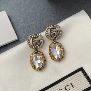 Gucci GG Marmont Crystal Drop Earrings