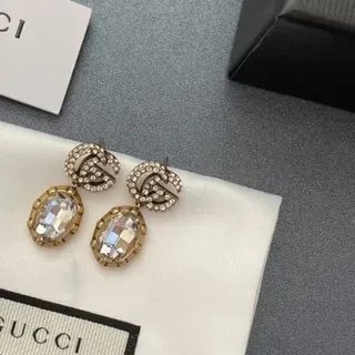 Gucci GG Marmont Crystal Drop Earrings 2