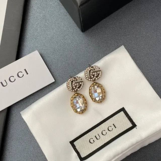 Gucci GG Marmont Crystal Drop Earrings 4