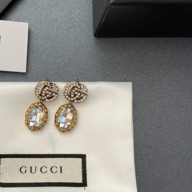 Gucci GG Marmont Crystal Drop Earrings 5