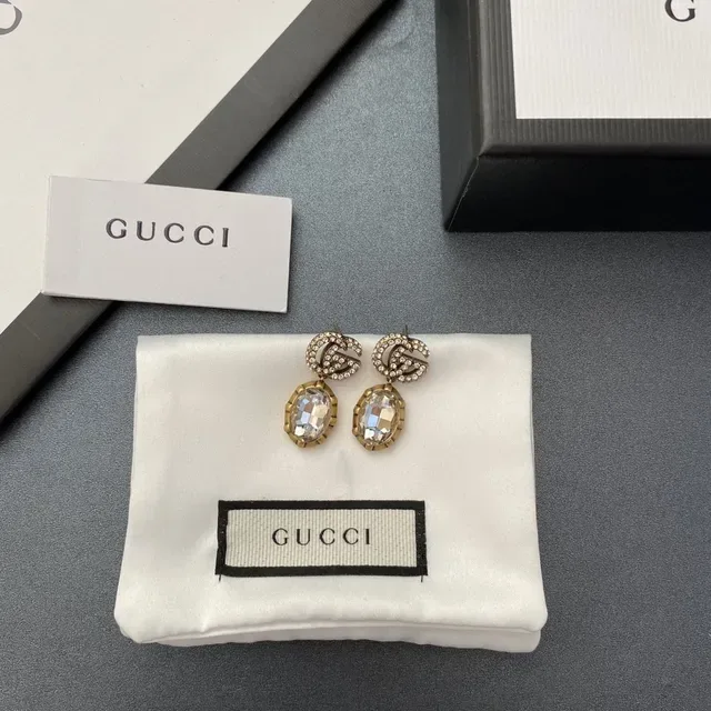 Gucci GG Marmont Crystal Drop Earrings 6