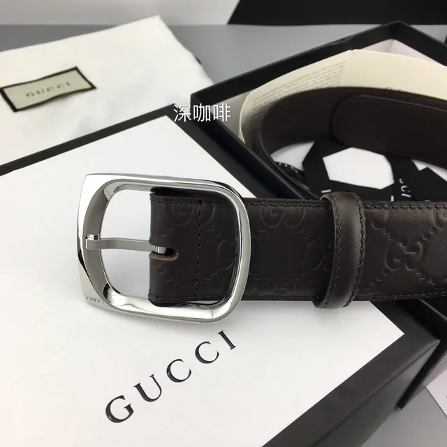 Gucci GG Marmont Deep Coffee Brown Leather Belt 3