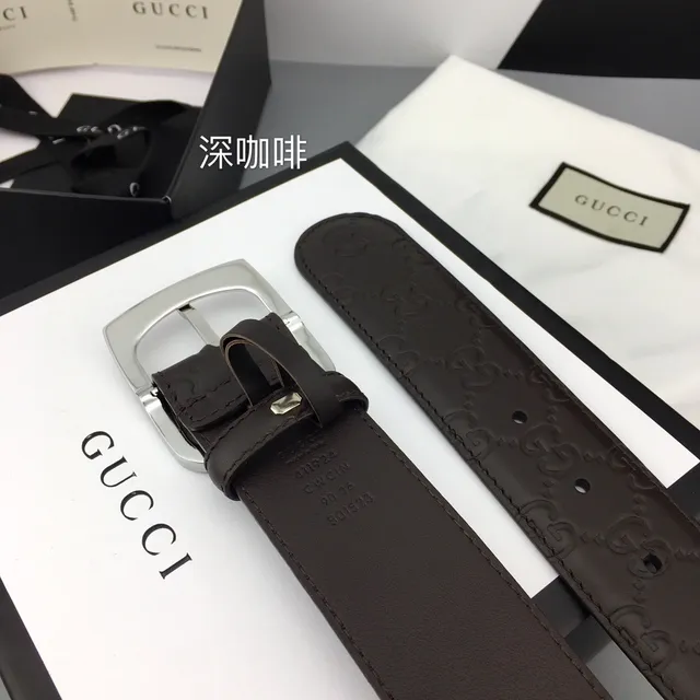 Gucci GG Marmont Deep Coffee Brown Leather Belt 8