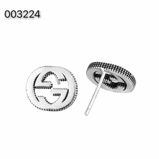 Gucci GG Marmont Interlocking G Beaded Edge Stud Earrings