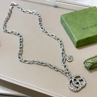 Gucci GG Marmont Interlocking G Rope-Textured Chain Necklace