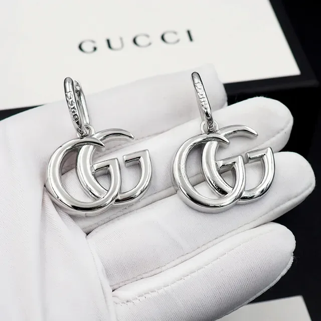 Gucci GG Marmont Interlocking G Silver Earrings 3