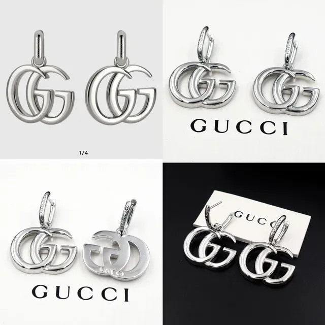 Gucci GG Marmont Interlocking G Silver Earrings 9