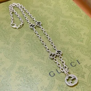 Gucci GG Marmont Interlocking G Collier à Chaîne Argenté