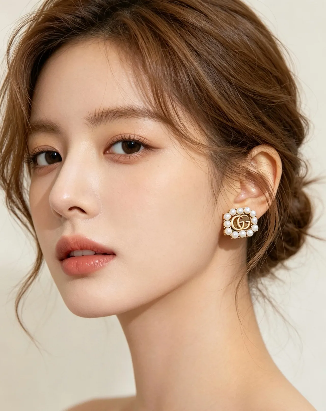 Gucci GG Marmont Pearl-Encrusted Square Stud Earrings 4