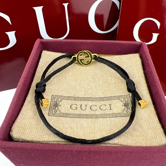 Gucci GG Marmont Red Cord Interlocking G Bracelet 5
