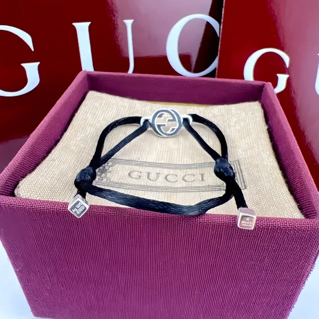 Gucci GG Marmont Red Cord Interlocking G Bracelet 7