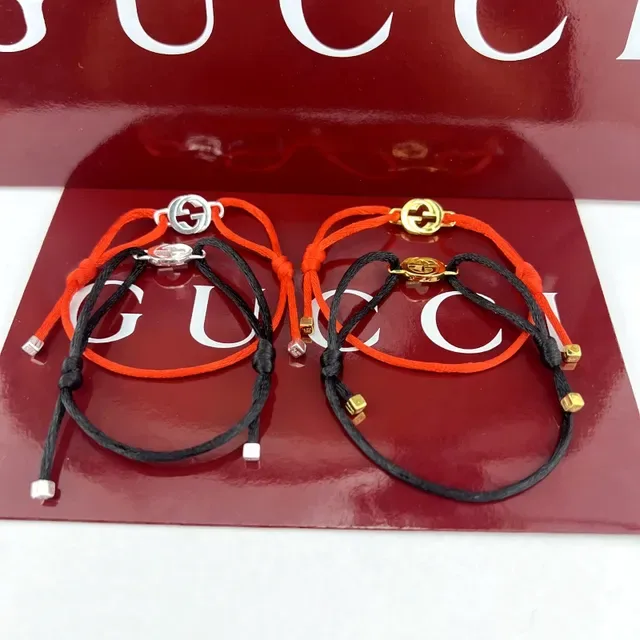 Gucci GG Marmont Red Cord Interlocking G Bracelet 8