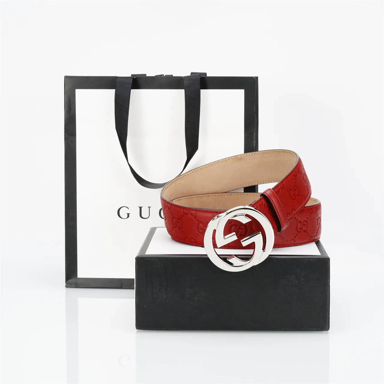 Gucci GG Marmont Red Leather Belt 4