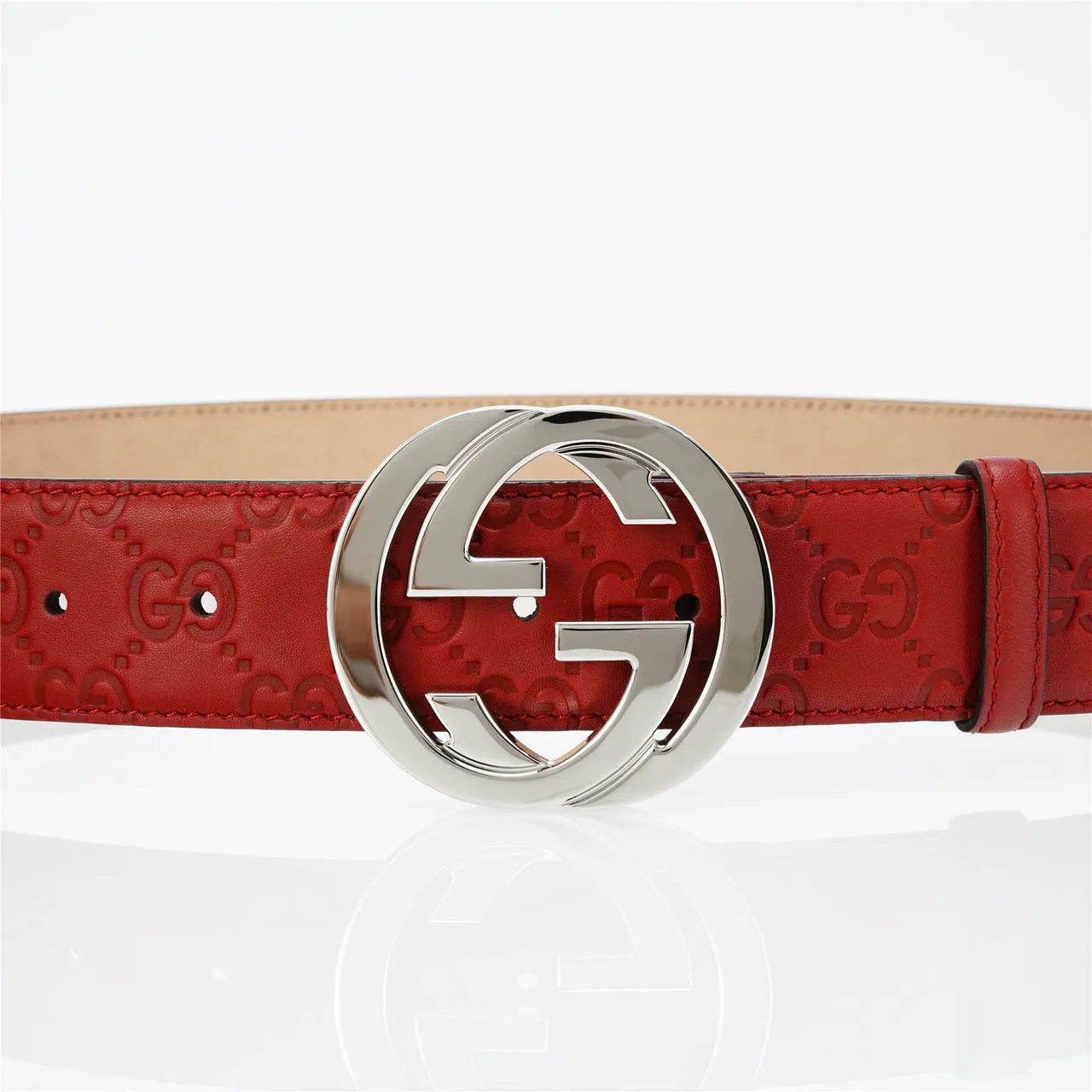 Gucci GG Marmont Red Leather Belt 8