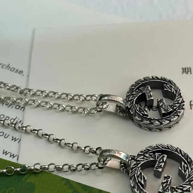 Gucci GG Marmont Silver Interlocking Logo Necklace 3