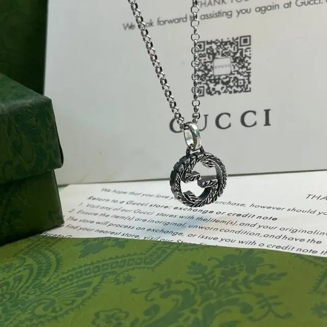 Gucci GG Marmont Silver Interlocking Logo Necklace 6