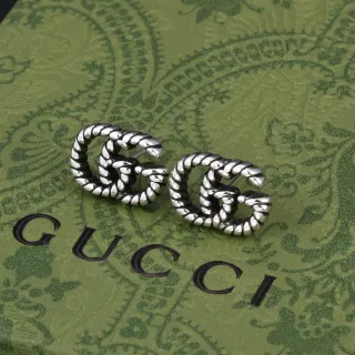 Gucci GG Marmont Twisted Rope Interlocking G Stud Earrings