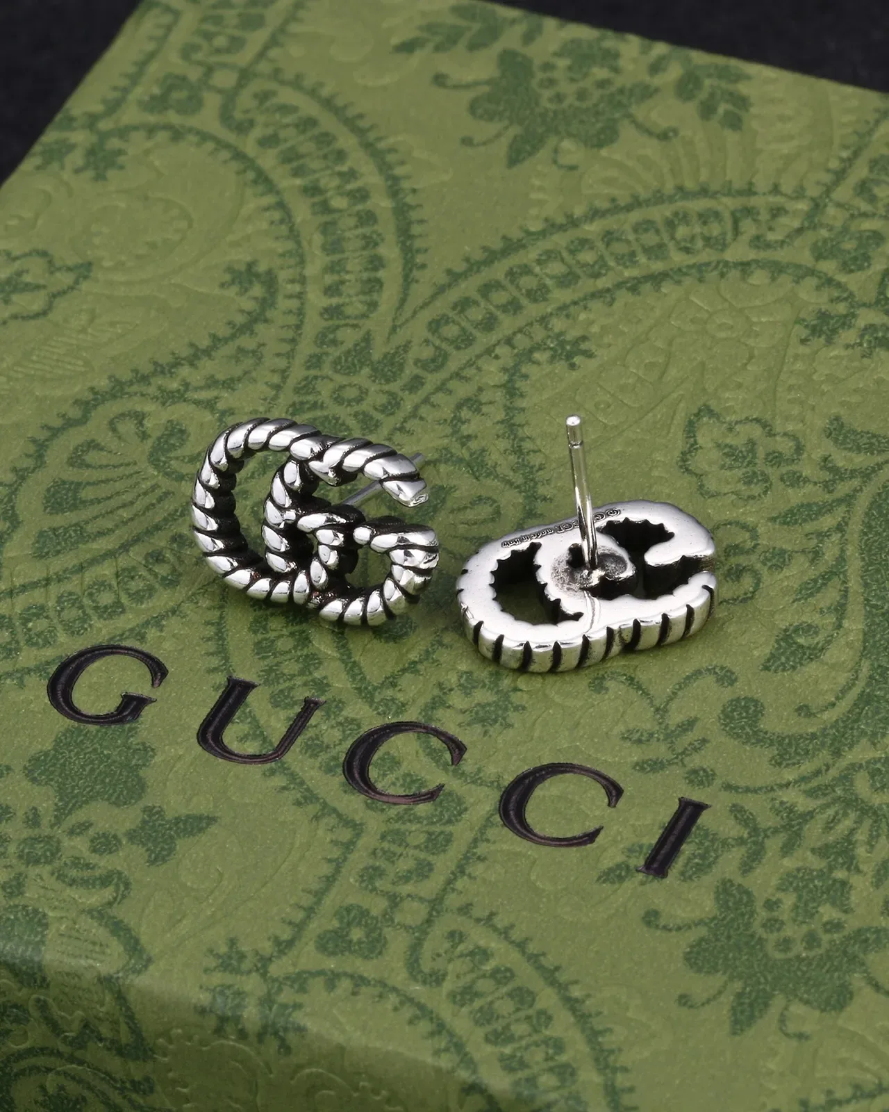 Gucci GG Marmont Twisted Rope Interlocking G Stud Earrings 3