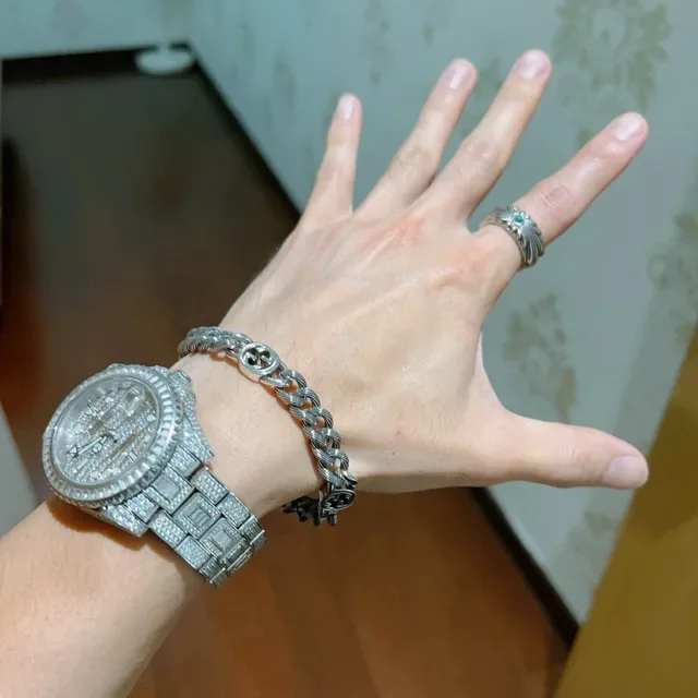 Gucci GG Marmont Twisted Rope-Link Interlocking G Silver Bracelet 4