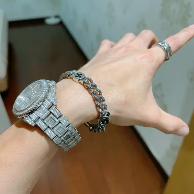 Gucci GG Marmont Twisted Rope-Link Interlocking G Silver Bracelet 7