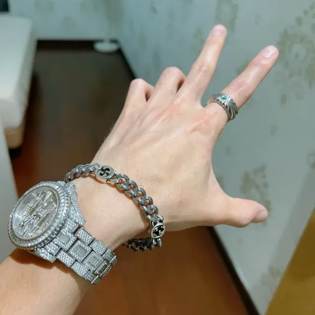 Gucci GG Marmont Twisted Rope-Link Interlocking G Silver Bracelet 8