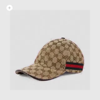 Gucci GG মনোগ্রাম ক্যানভাস ওয়েব স্ট্রাইপ বেসবল ক্যাপ
