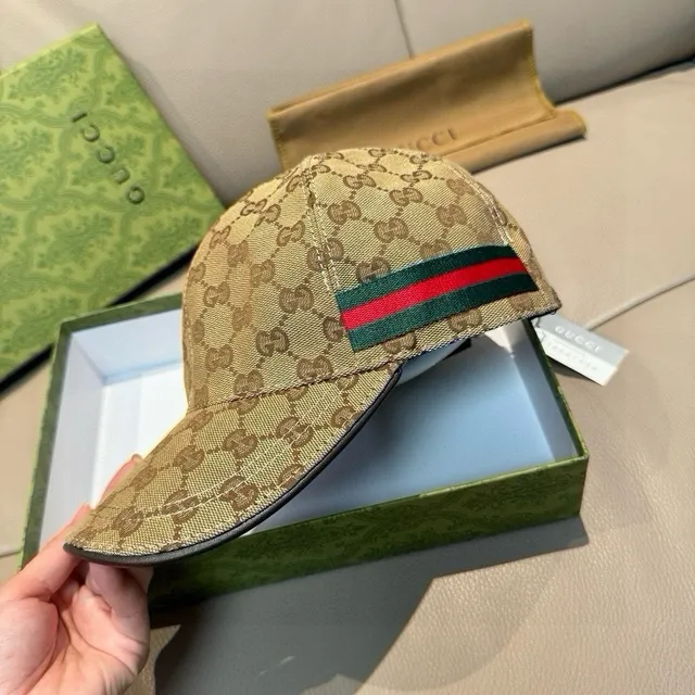 Gucci GG Monogram Canvas Web Stripe Baseball Cap 4