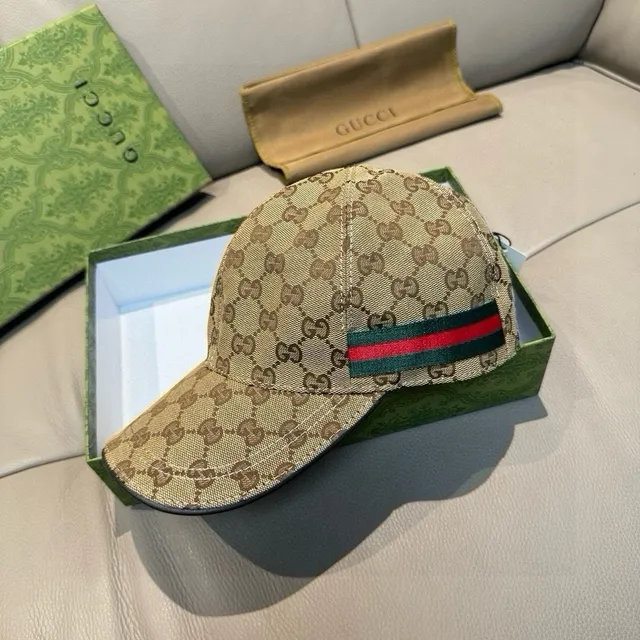 Gucci GG Monogram Canvas Web Stripe Baseball Cap 9