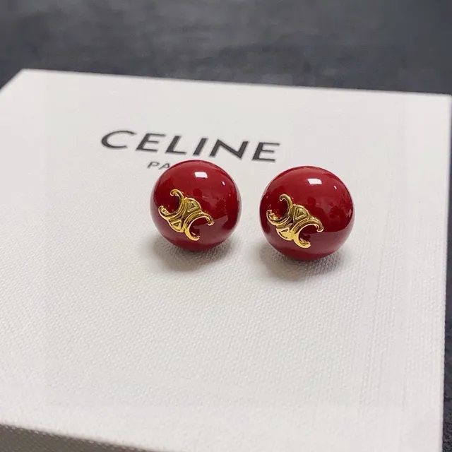 Gucci GG Red Glossy Spherical Stud Earrings 5