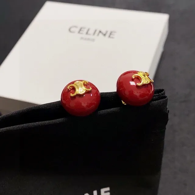 Gucci GG Red Glossy Spherical Stud Earrings 6