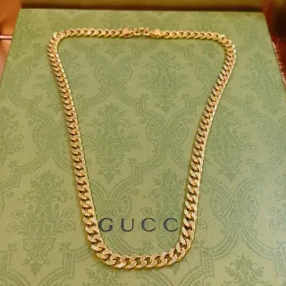 Gucci Gold Curb-Link Chain Polished Necklace