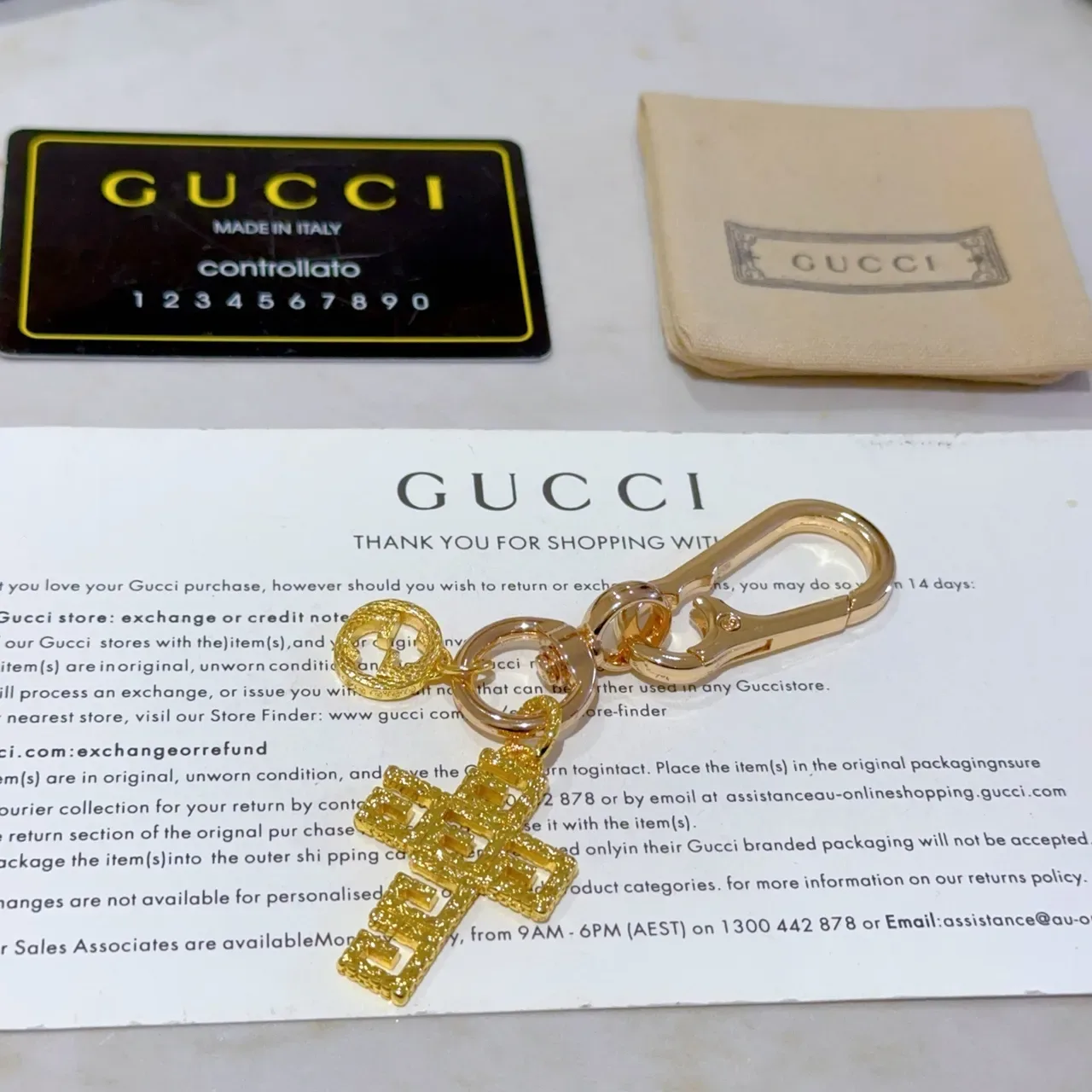 Gucci Gold Green Metal Interlocking G Logo Bracelet 3