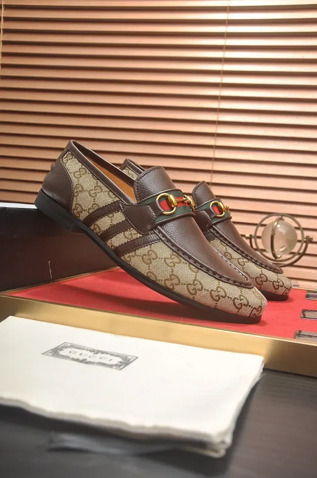 Gucci Horsebit 1955 Beige and Brown GG Monogram Loafers 3