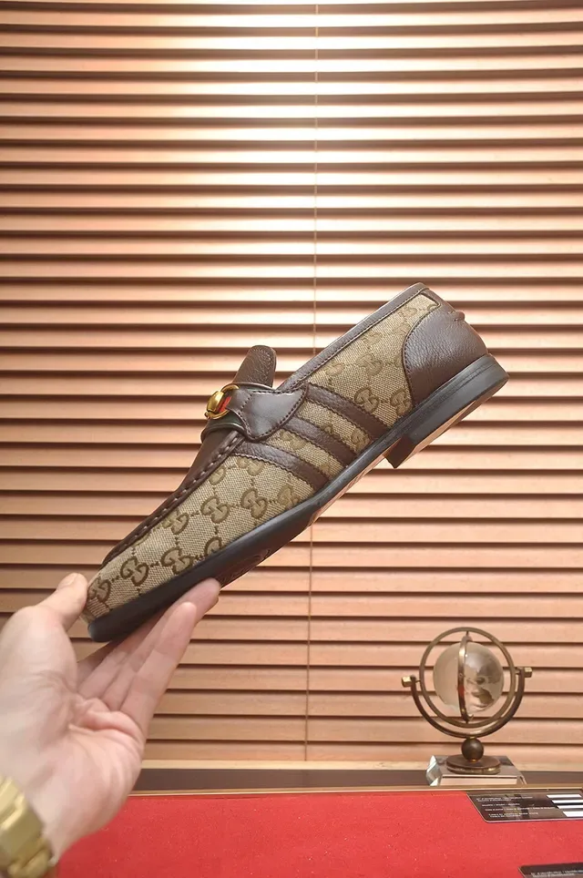 Gucci Horsebit 1955 Beige and Brown GG Monogram Loafers 5