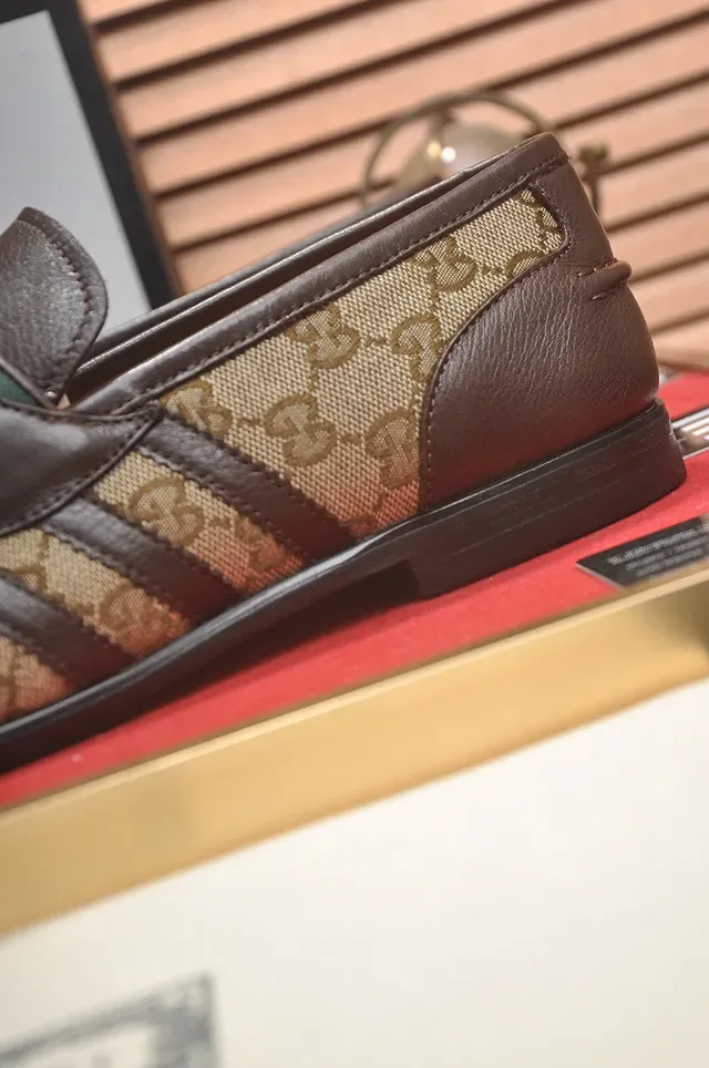 Gucci Horsebit 1955 Beige and Brown GG Monogram Loafers 9