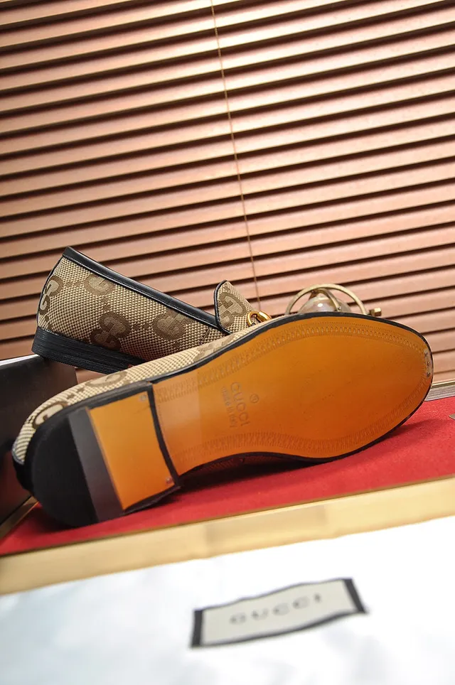 Gucci Horsebit 1955 Beige Black GG Monogram Canvas Buckle Loafer 4