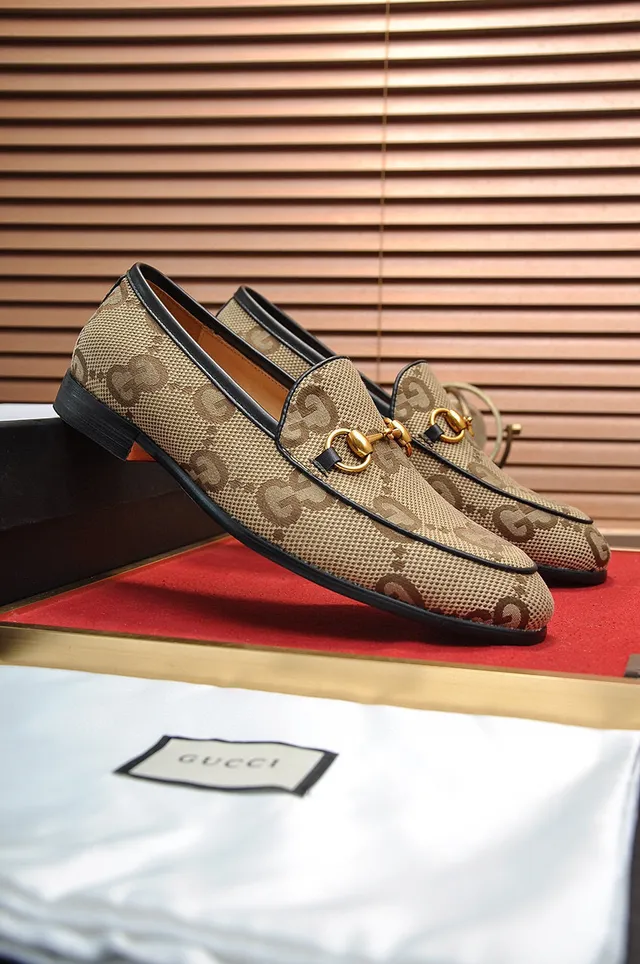 Gucci Horsebit 1955 Beige Black GG Monogram Canvas Buckle Loafer 9