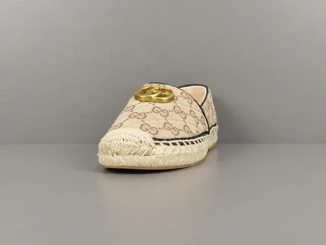 Gucci Horsebit 1955 Beige Monogram Canvas Loafer 18